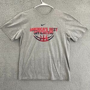 Nike Americas Best Officiating Shirt Men L Gray Basketball Just Do‎ IT Tee